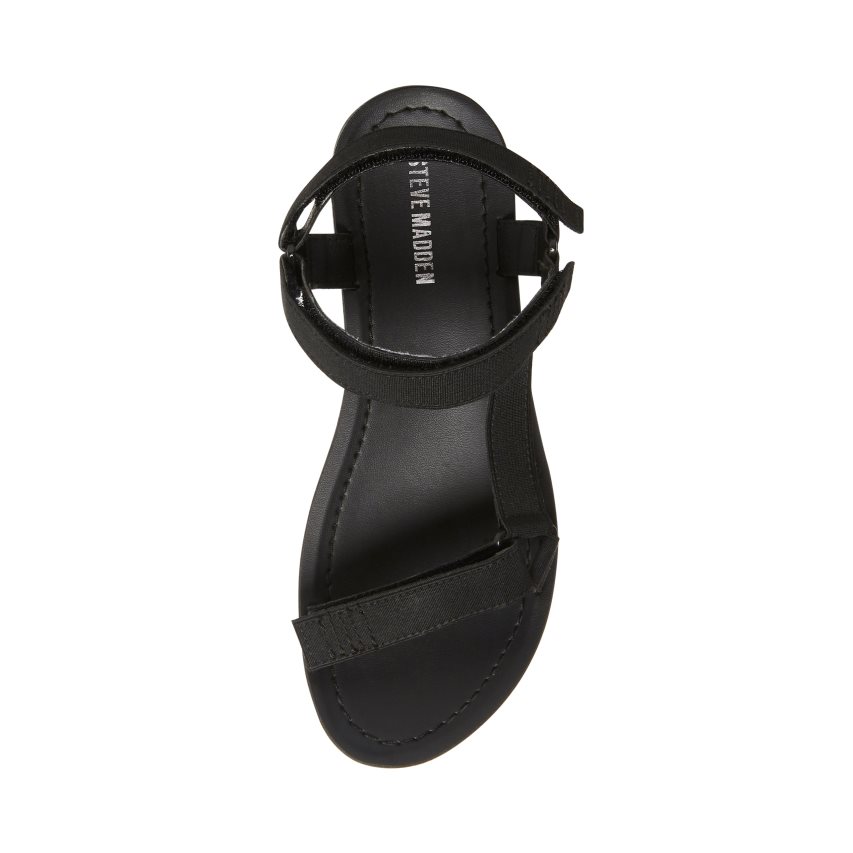 Black Steve Madden Ahenley Kids' Flat Sandals | PH 3810WCD